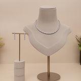 American Diamond Modern Solitaire Necklase Set