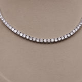 American Diamond Modern Solitaire Necklase Set