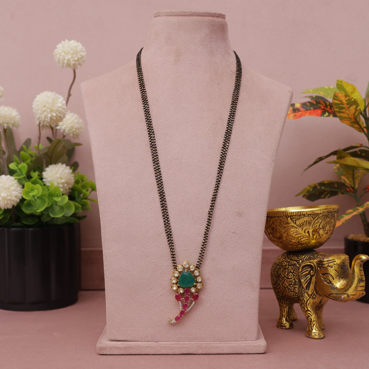 Moissanite Kundan Designer Mangalsutra 24 Inch
