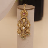 Antique Matt Gold Kundan Necklace set