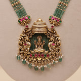 Antique Gold Temple Haram Necklace set