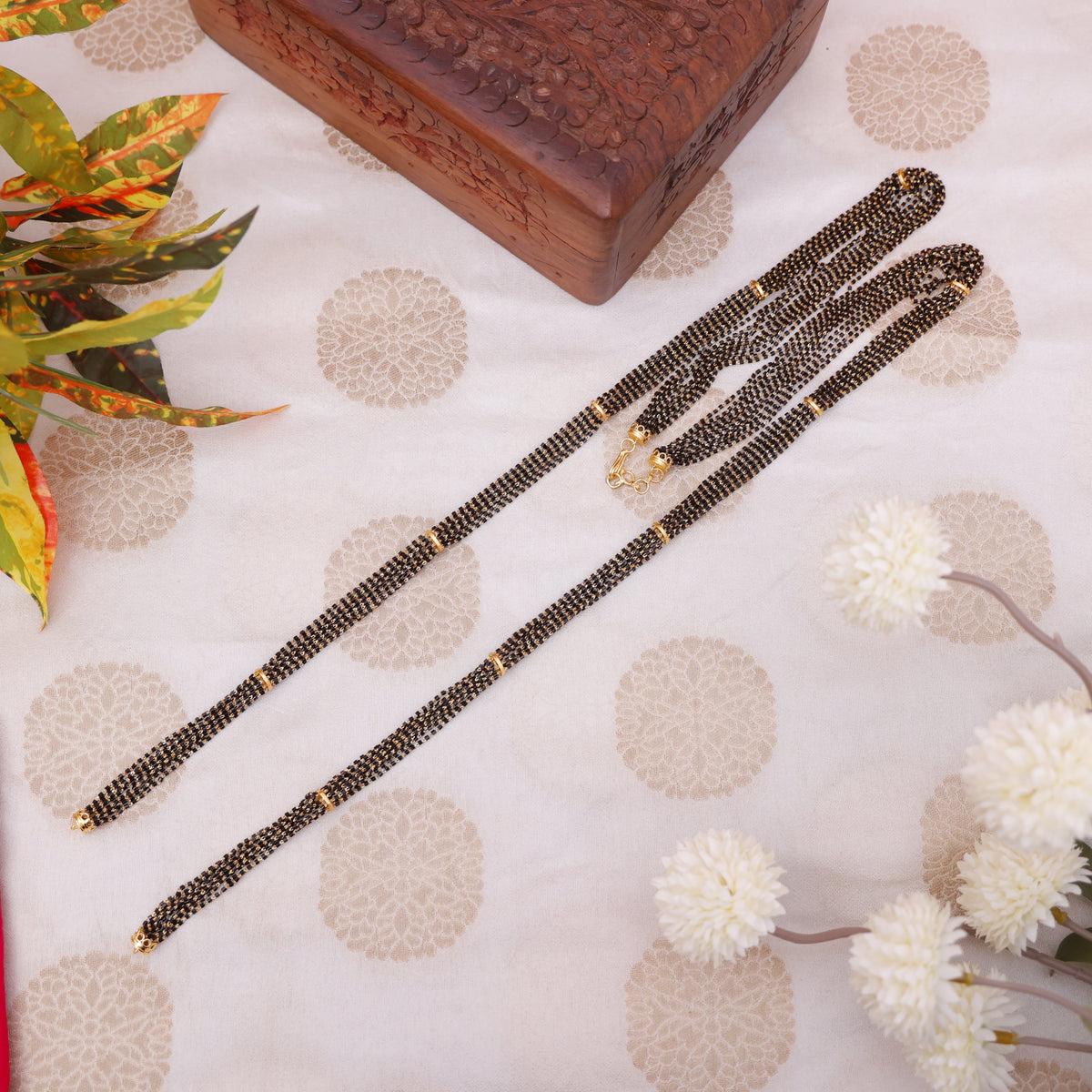 Real Gold Look Mangalsutra Mala Chain 40 Inch 10 / 8 Line