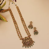 Antique Gold Temple Haram Necklace set