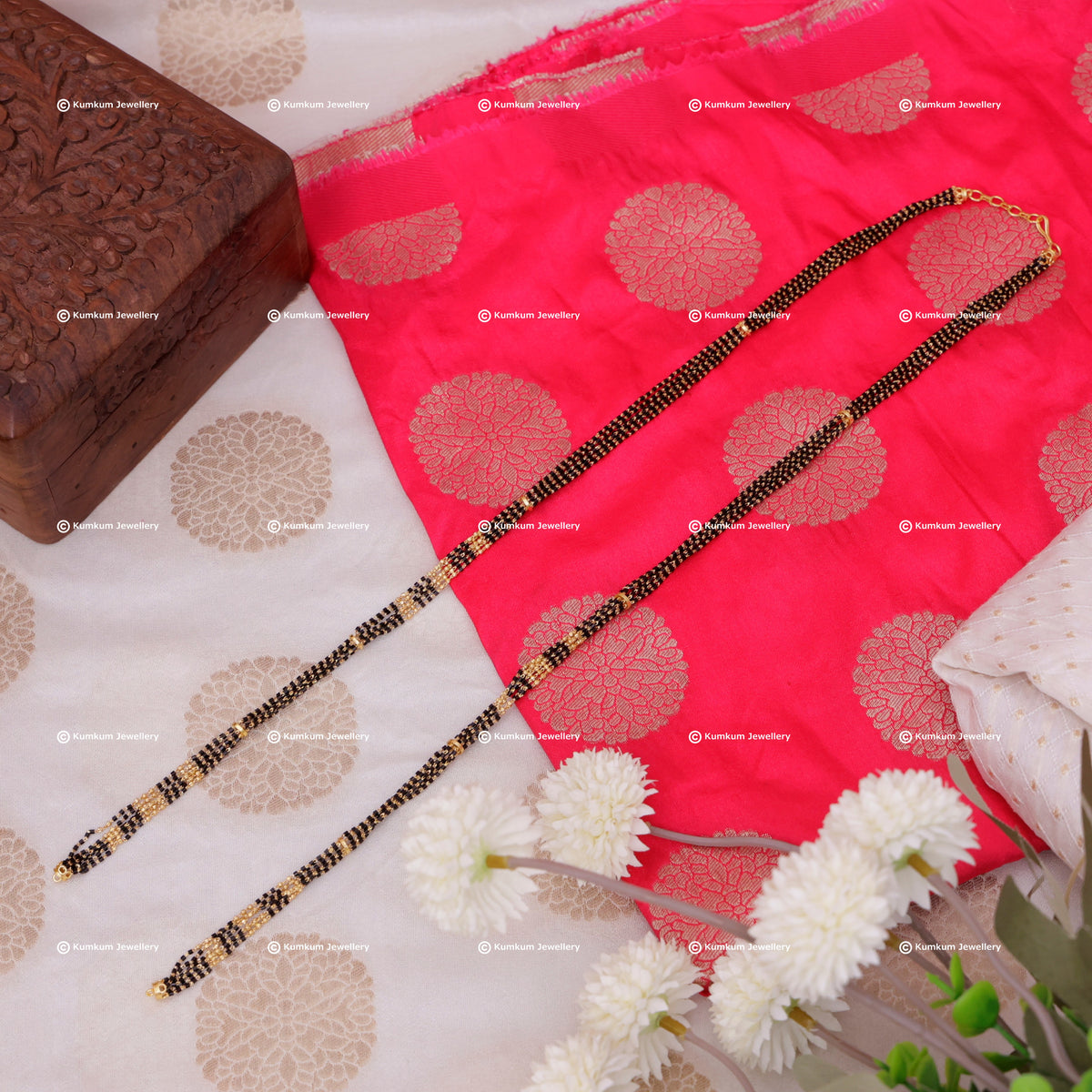 Real Gold Look Mangalsutra Mala Chain 30 Inch 6 Line