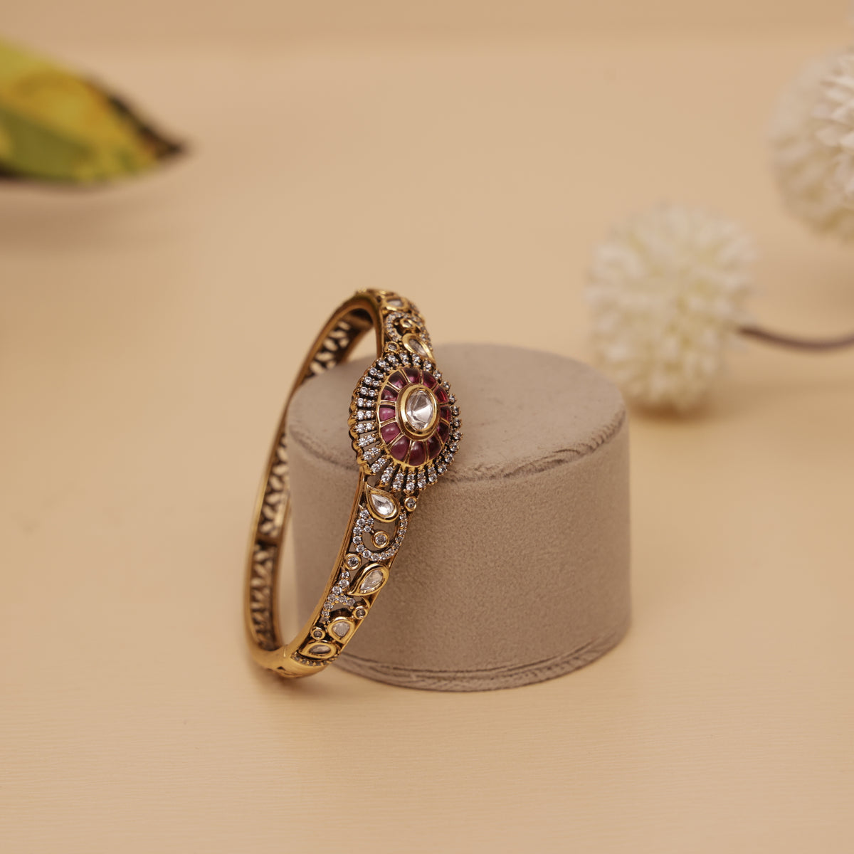 Polki Kundan Openable Single Kada