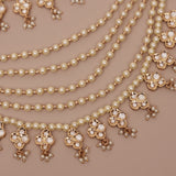 Kundan Pearl Ear chain - Matil