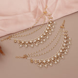 Kundan Pearl Ear chain - Matil