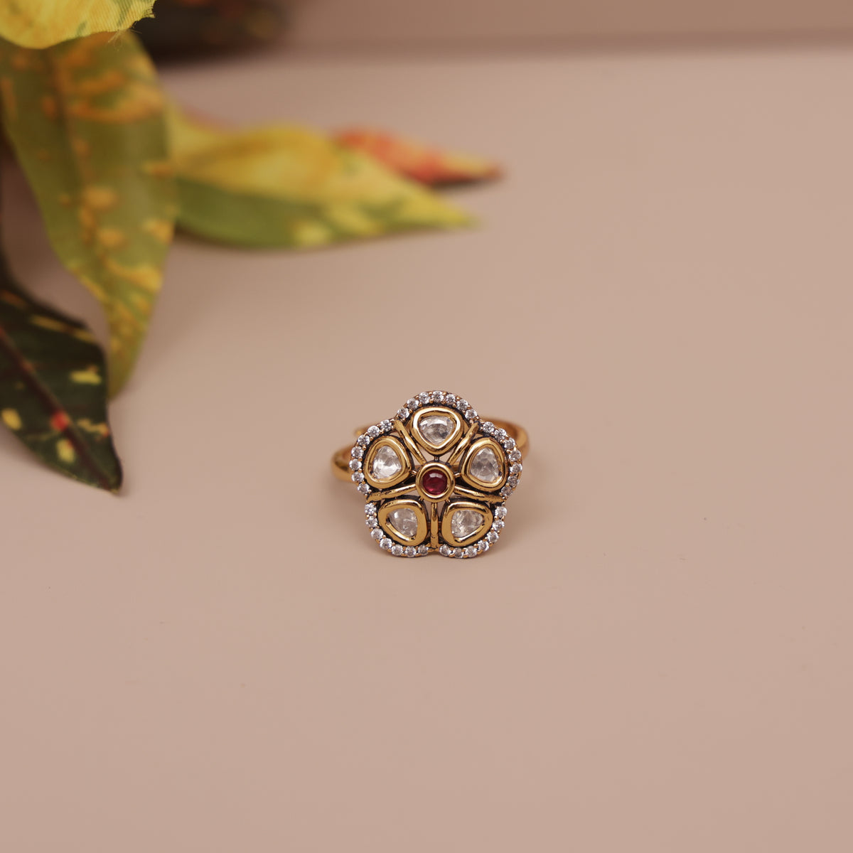 Kundan Finger Ring