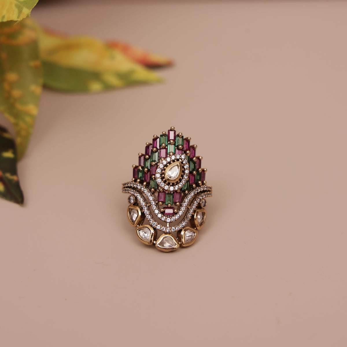 Kundan Finger Ring