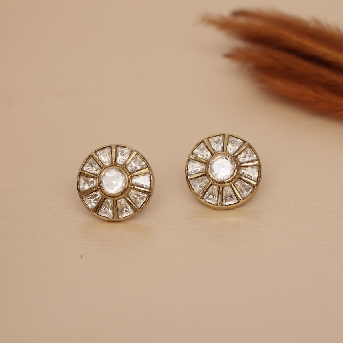 Premium Polki Kundan Studs Earring