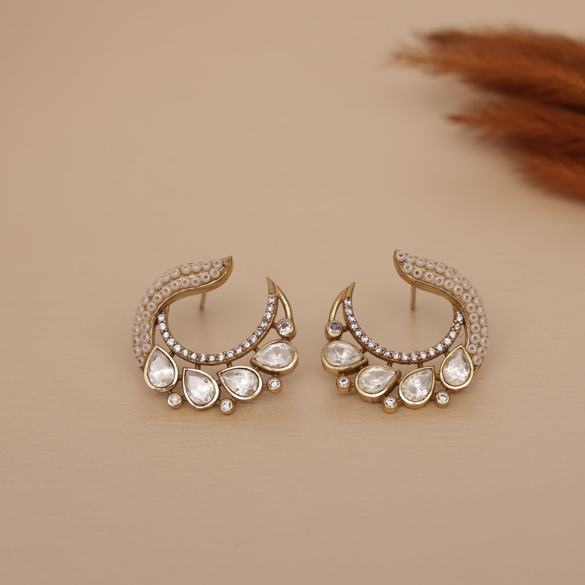 Premium Polki Kundan Studs Earring