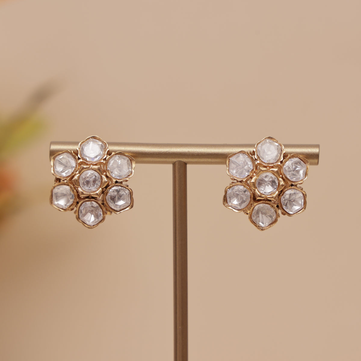 Premium Polki Kundan Studs Earring