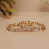 Cubic Zirconia Gold Plated AD Bangle
