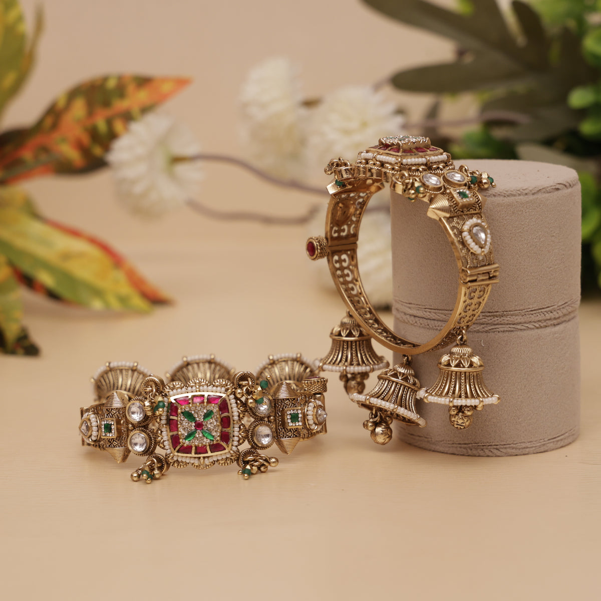 Antique Swarovski Jhumka Latkan Bangle