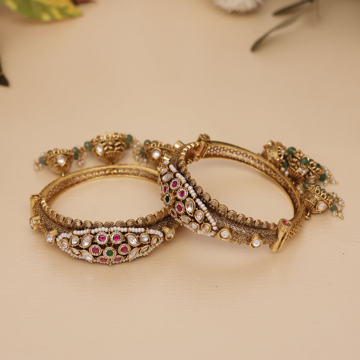 Antique Swarovski Jhumka Latkan Bangle