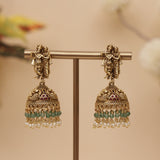 Antique Gold Radhe Krishna Jhumka Earring