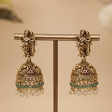 Antique Gold Radhe Krishna Jhumka Earring