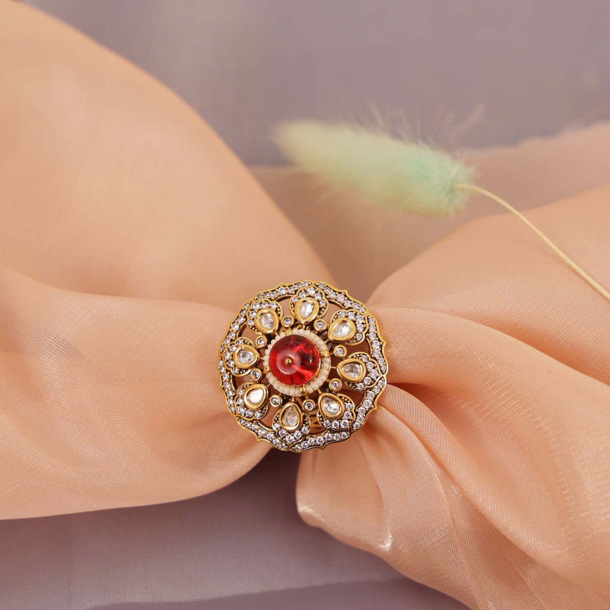 Kundan Finger Ring