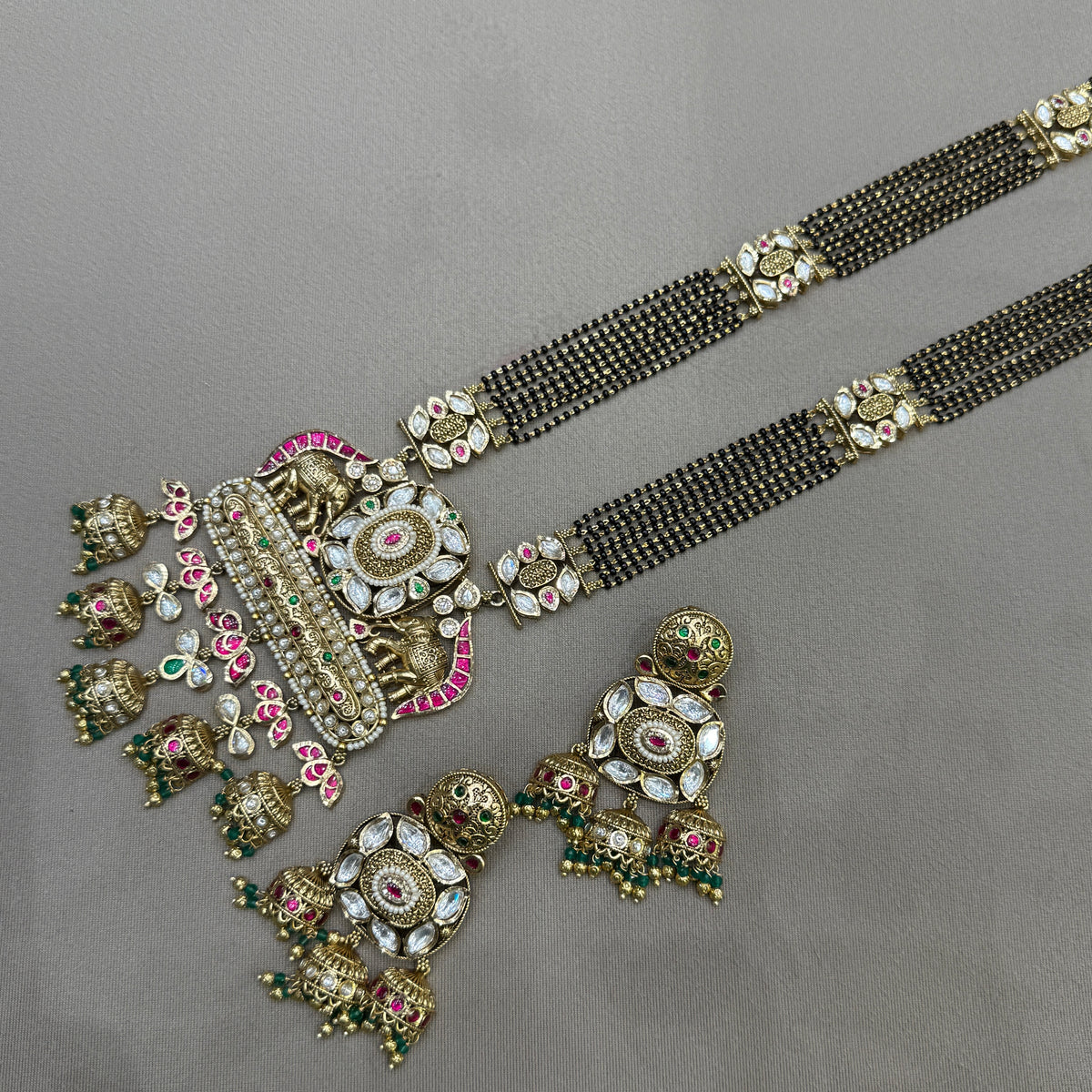 Antique Kundan 36 Inch Long Mangalsutra Set
