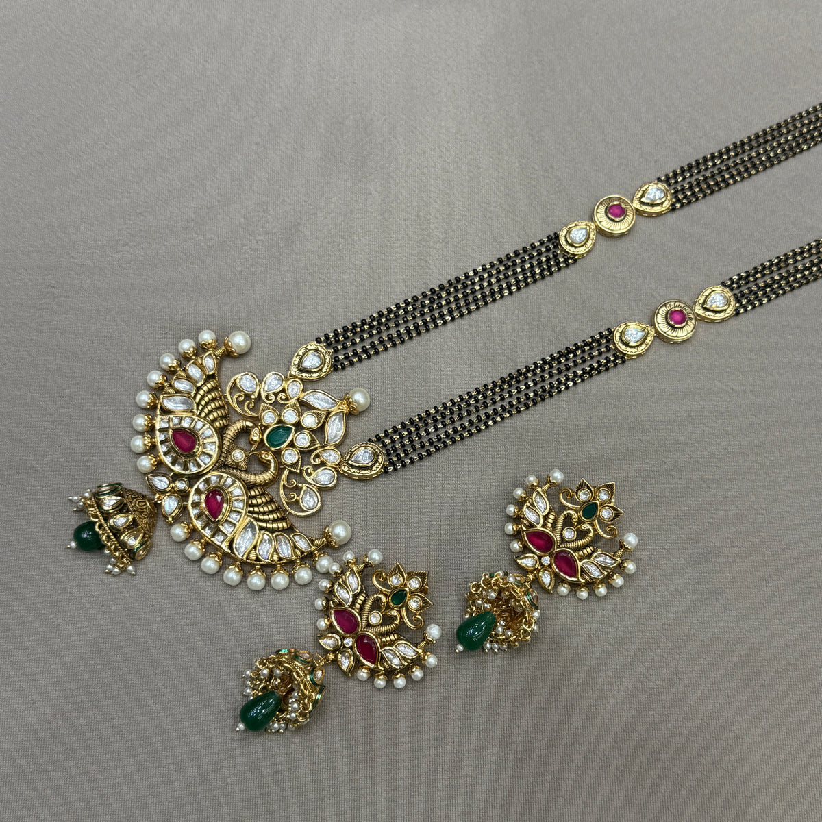 Antique Kundan 36 Inch Long Mangalsutra Set