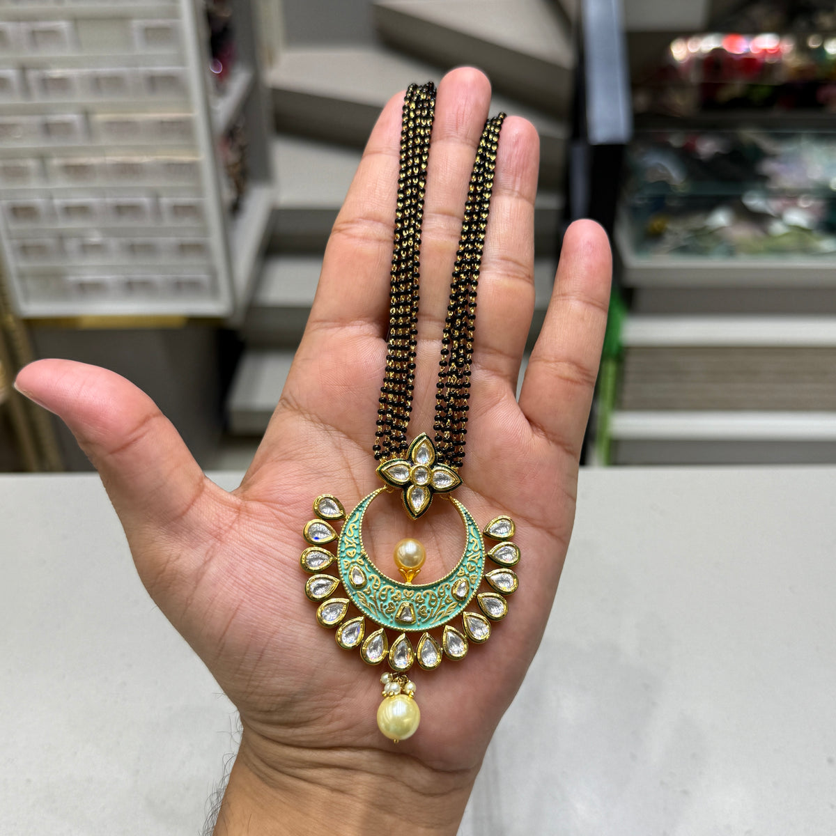 Kundan Meena 36 Inch Long Mangalsutra