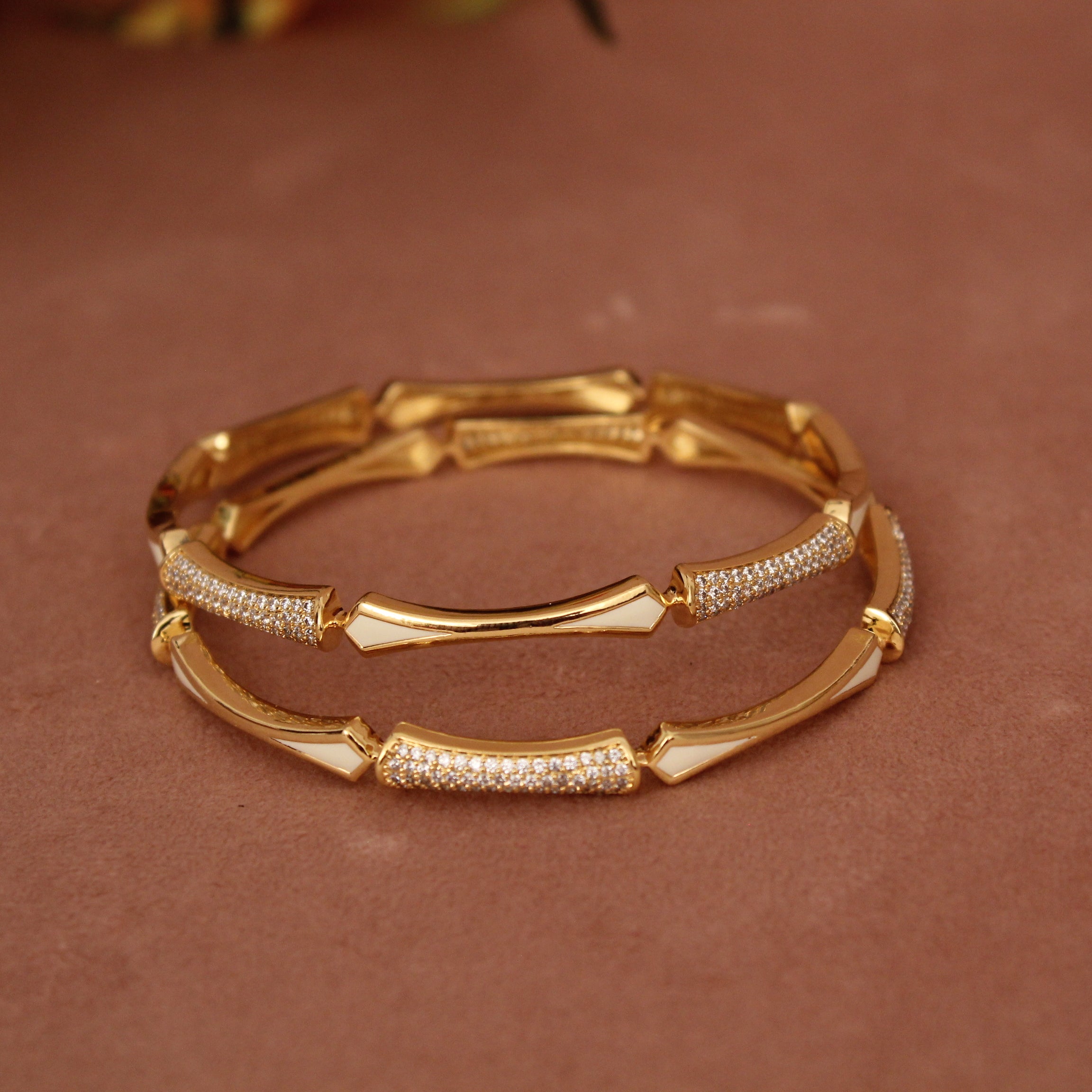 Cubic Zirconia Gold Plated AD Bangle