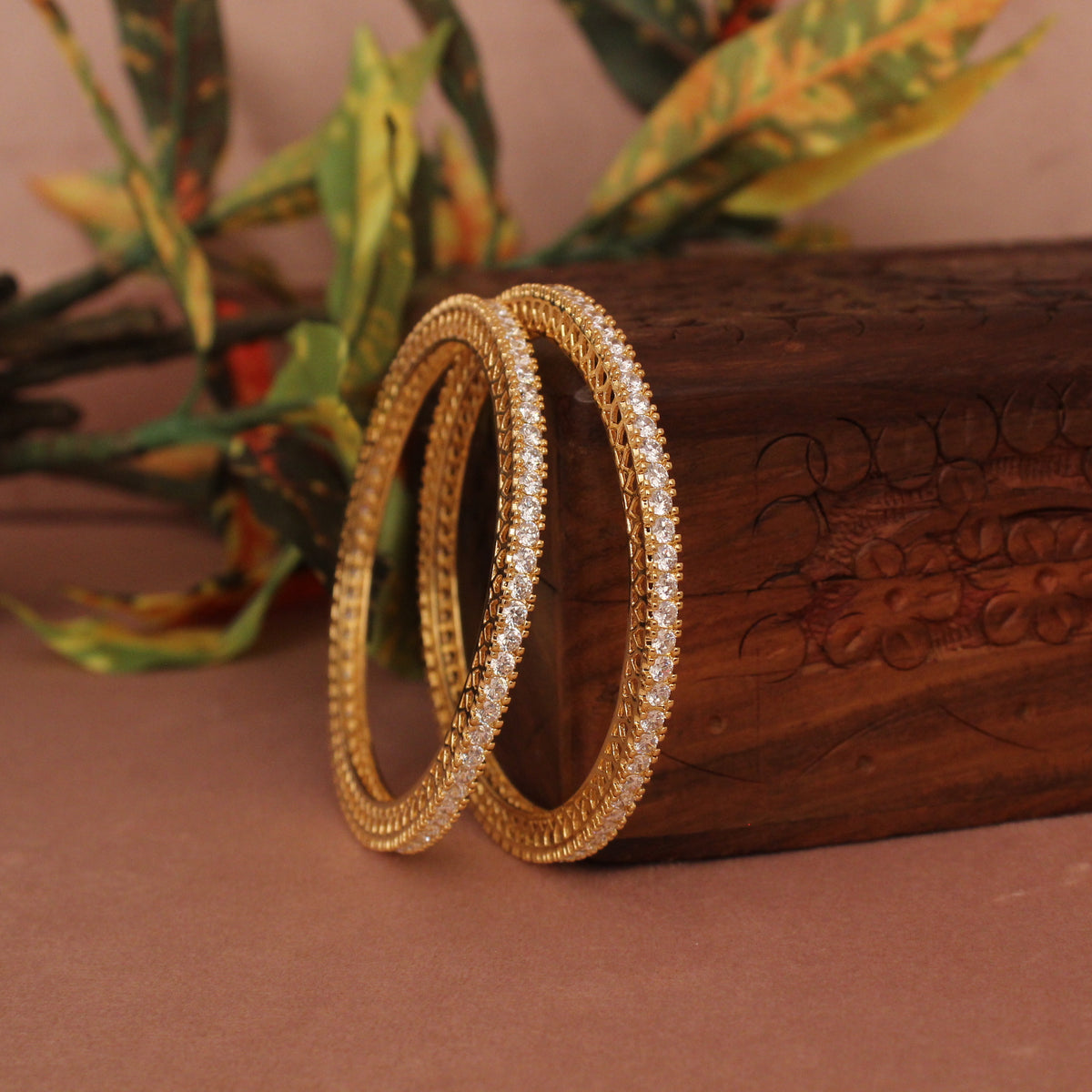 Cubic Zirconia Gold Plated AD Bangle