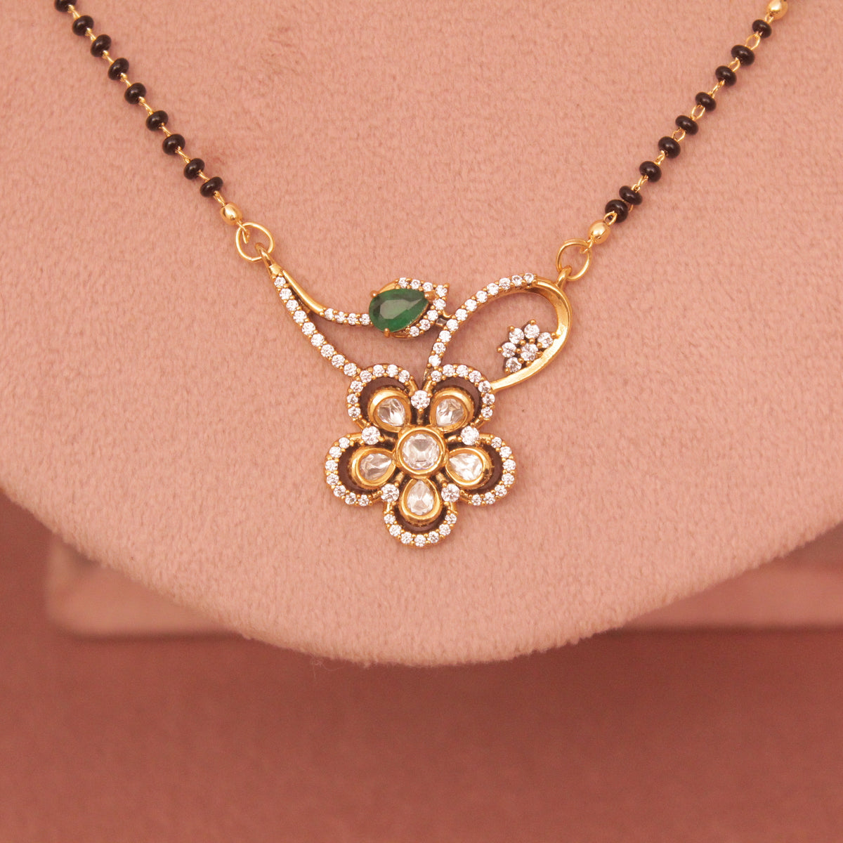 Short Daily wear Kundan Mangalsutra 18 Inch