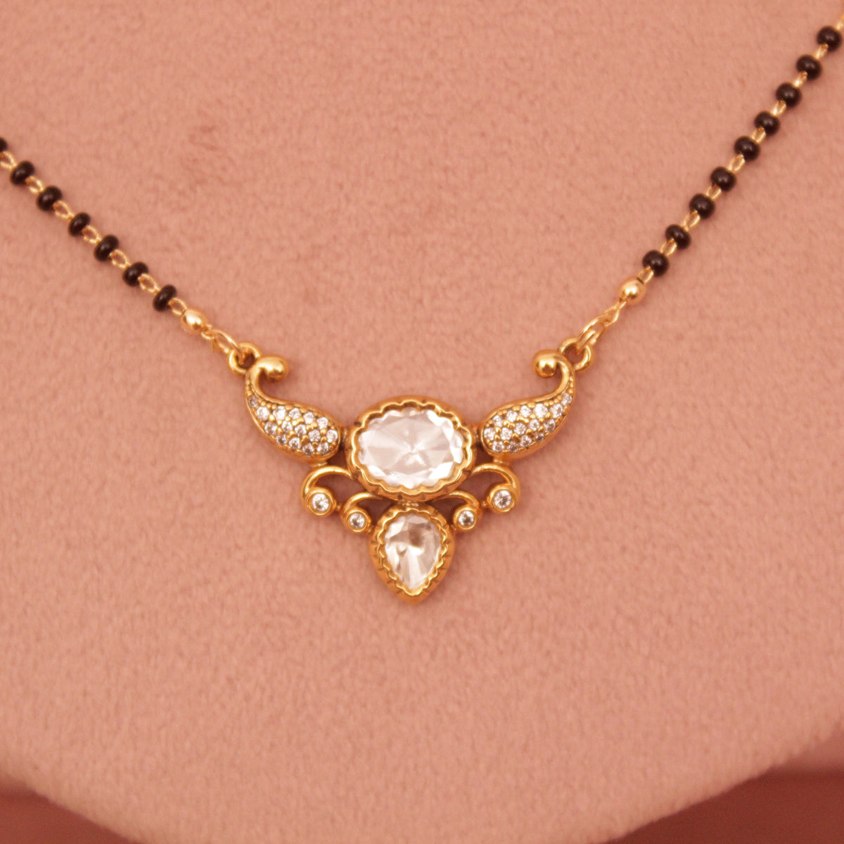 Short Daily wear Kundan Mangalsutra 18 Inch