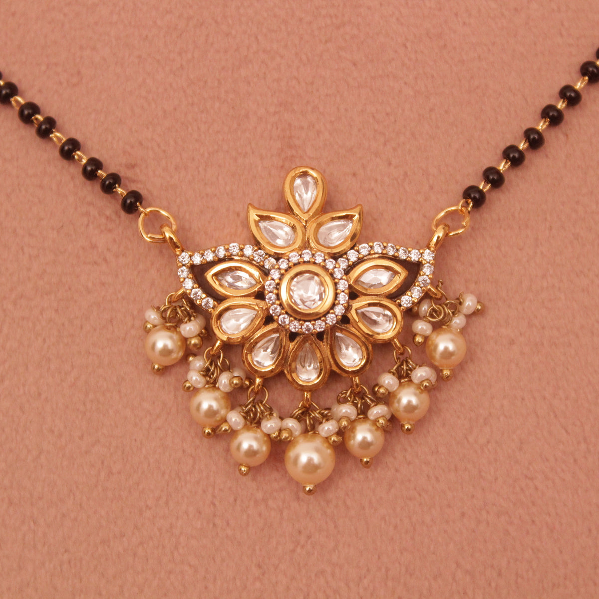 Short Daily wear Kundan Mangalsutra 18 Inch