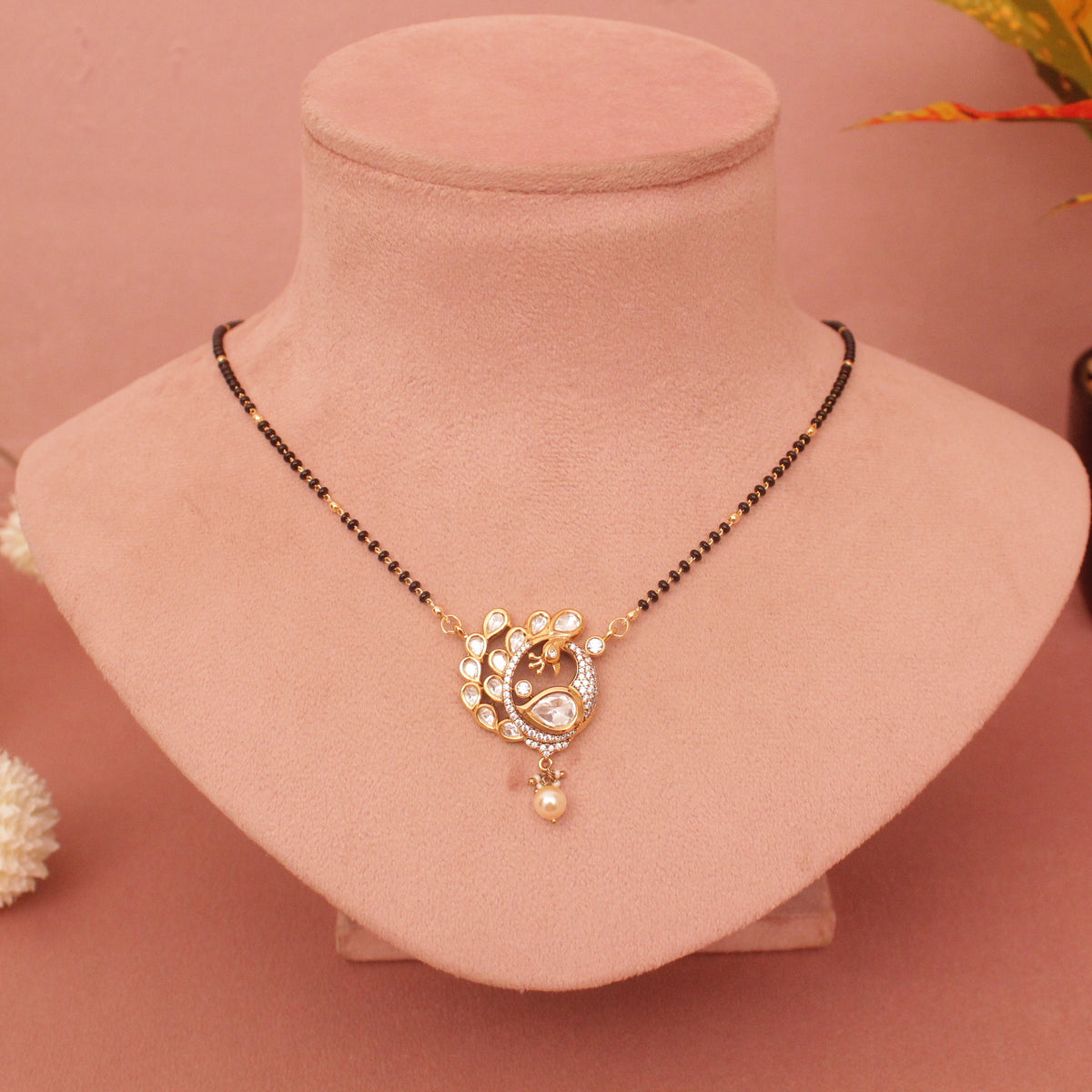 Short Daily wear Kundan Mangalsutra 18 Inch