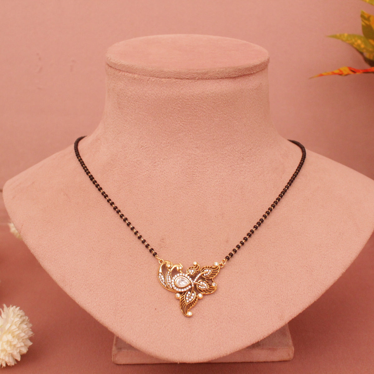 Short Daily wear Kundan Mangalsutra 18 Inch