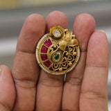 Antique Gold Kundan Finger Ring