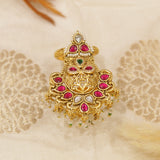Antique Gold Kundan Finger Ring