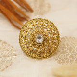 Antique Gold Kundan Finger Ring
