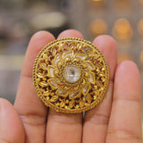 Antique Gold Kundan Finger Ring