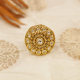 Antique Gold Kundan Finger Ring