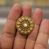 Antique Gold Kundan Finger Ring
