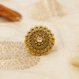 Antique Gold Matt Finger Ring