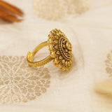 Antique Gold Matt Finger Ring