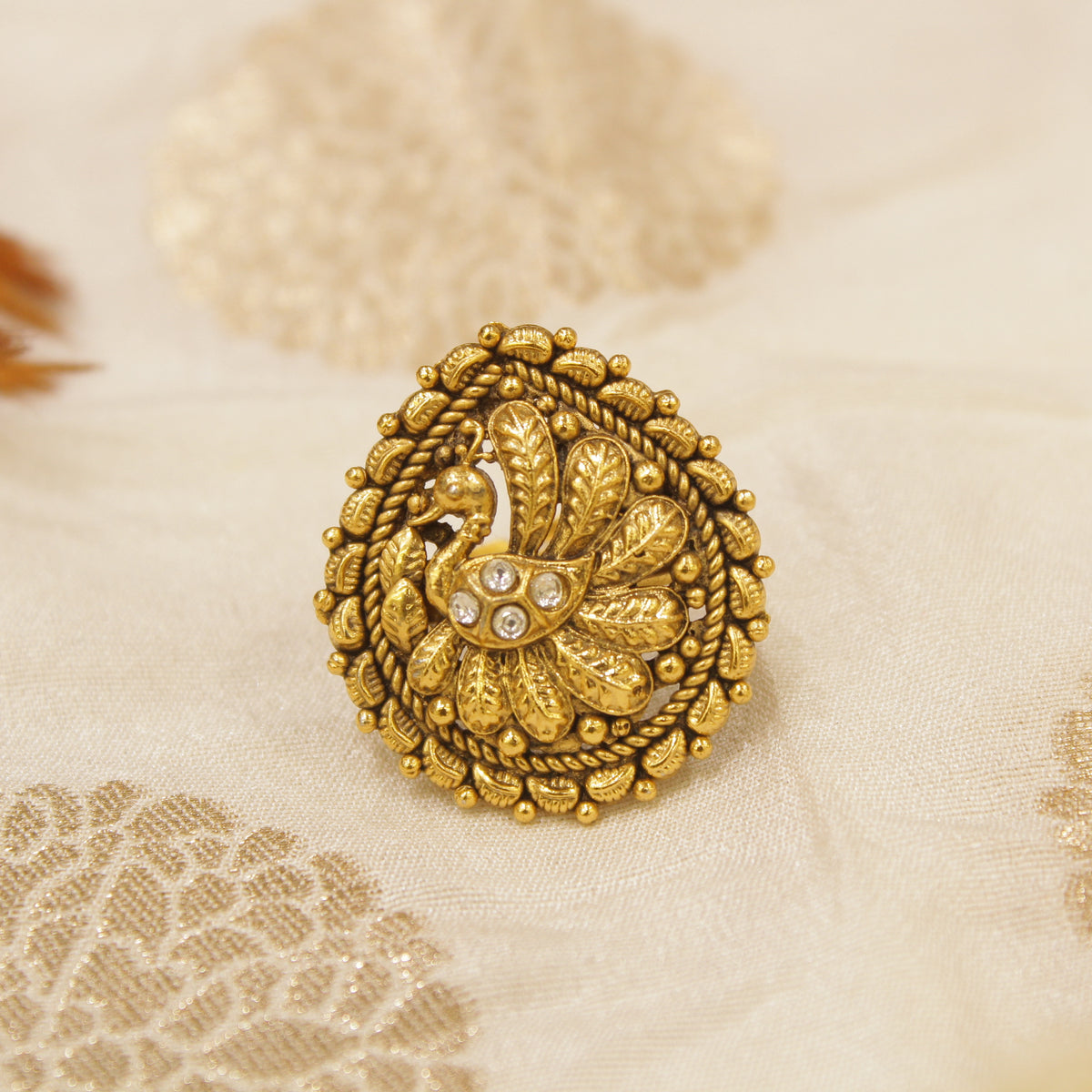 Antique Gold Matt Finger Ring