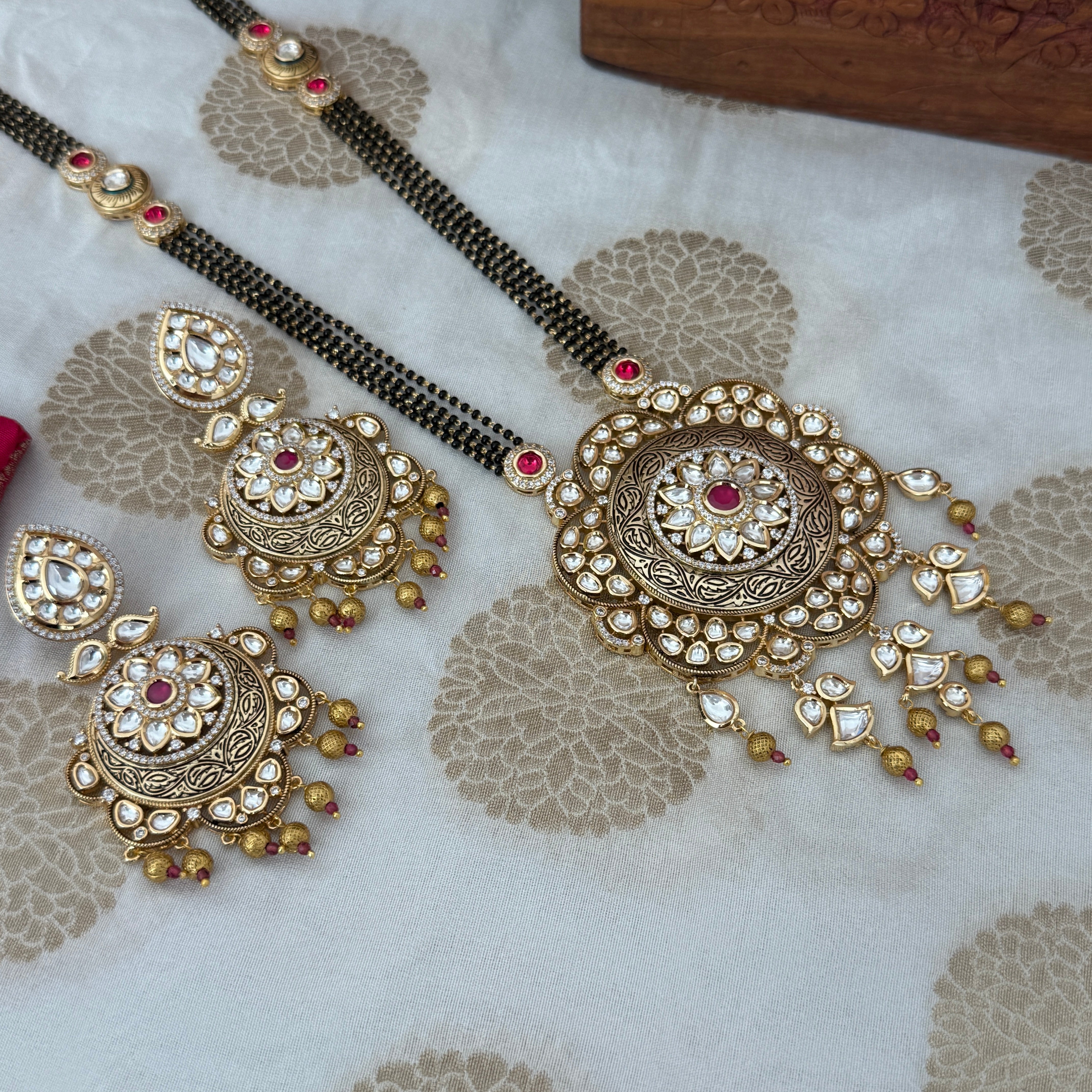 Kundan Antique Long Mangalsutra Set