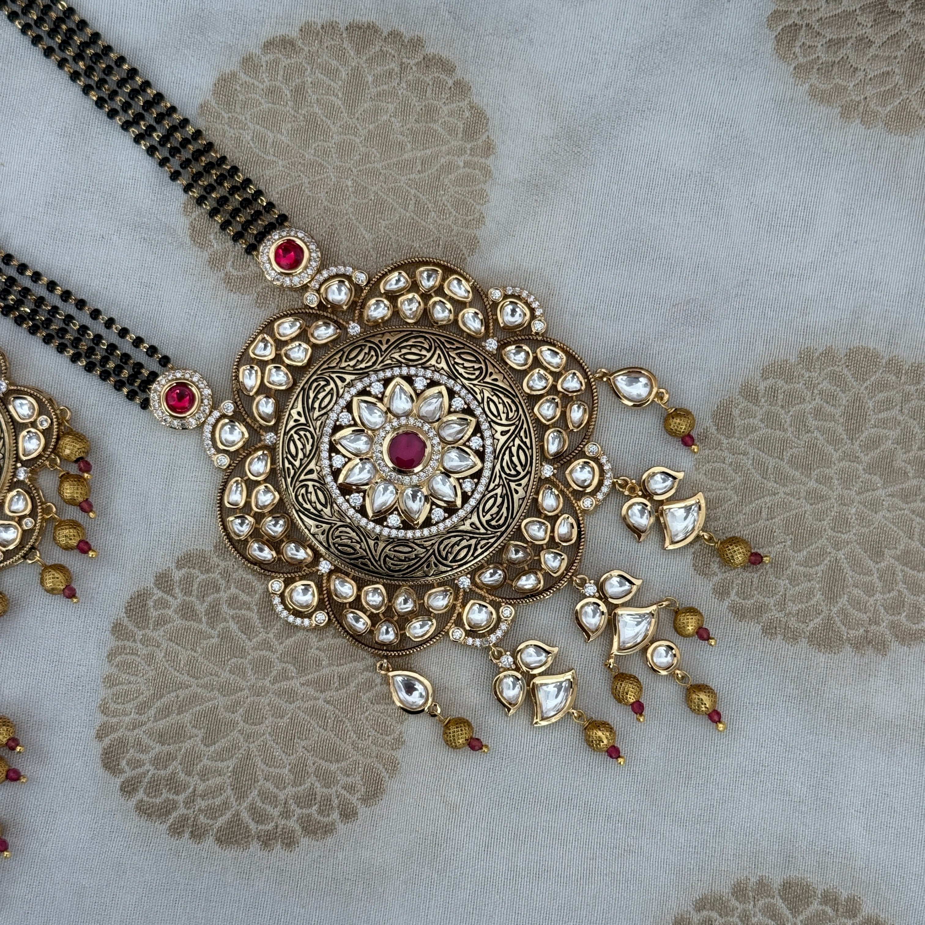 Kundan Antique Long Mangalsutra Set