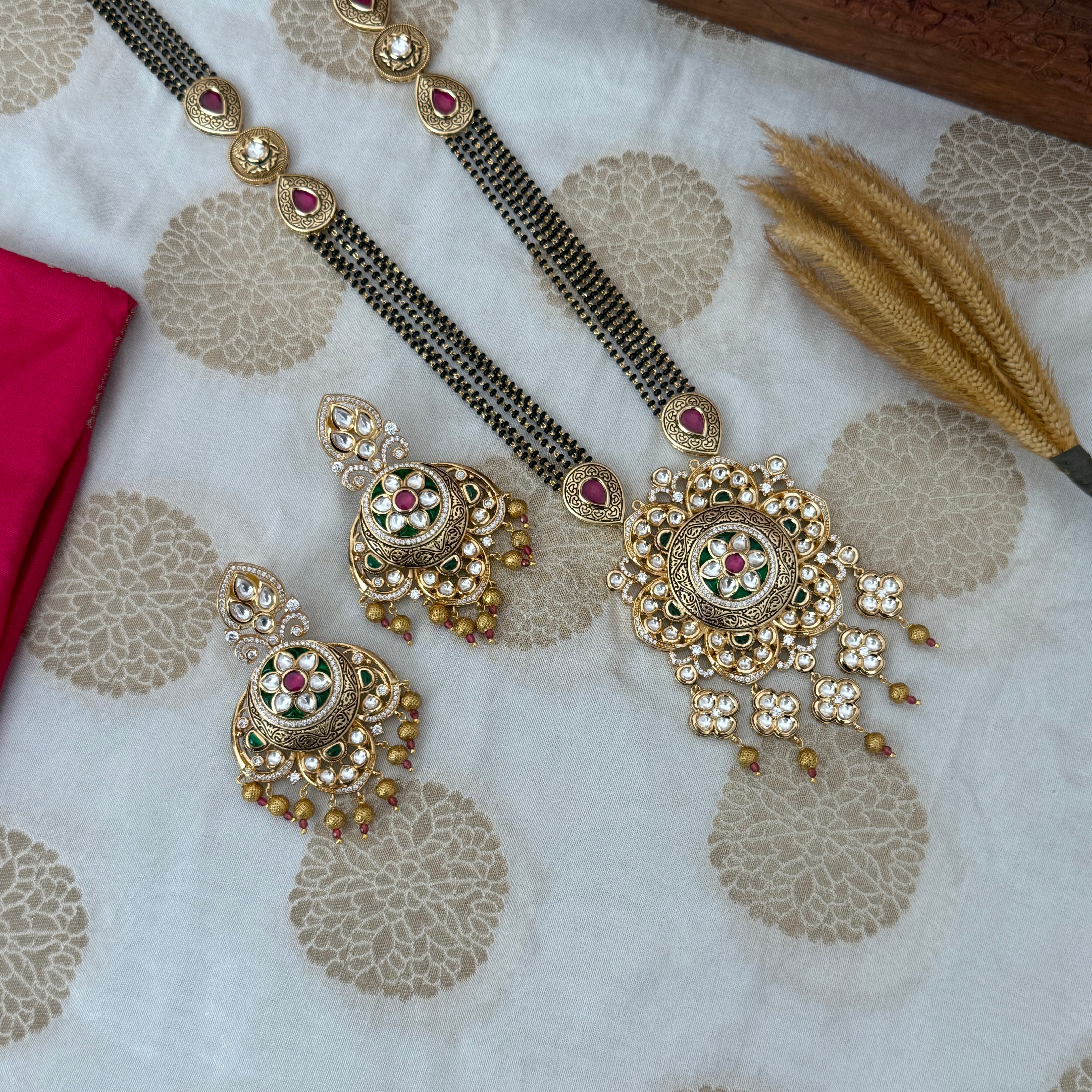 Kundan Antique Long Mangalsutra Set
