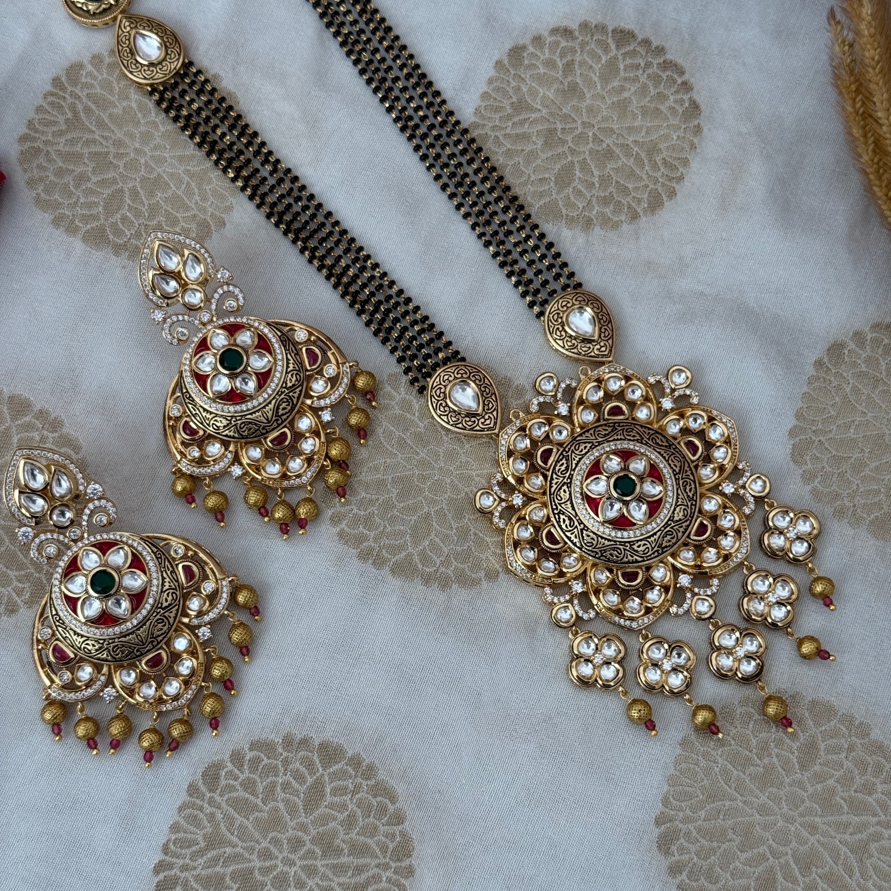 Kundan Antique Long Mangalsutra Set