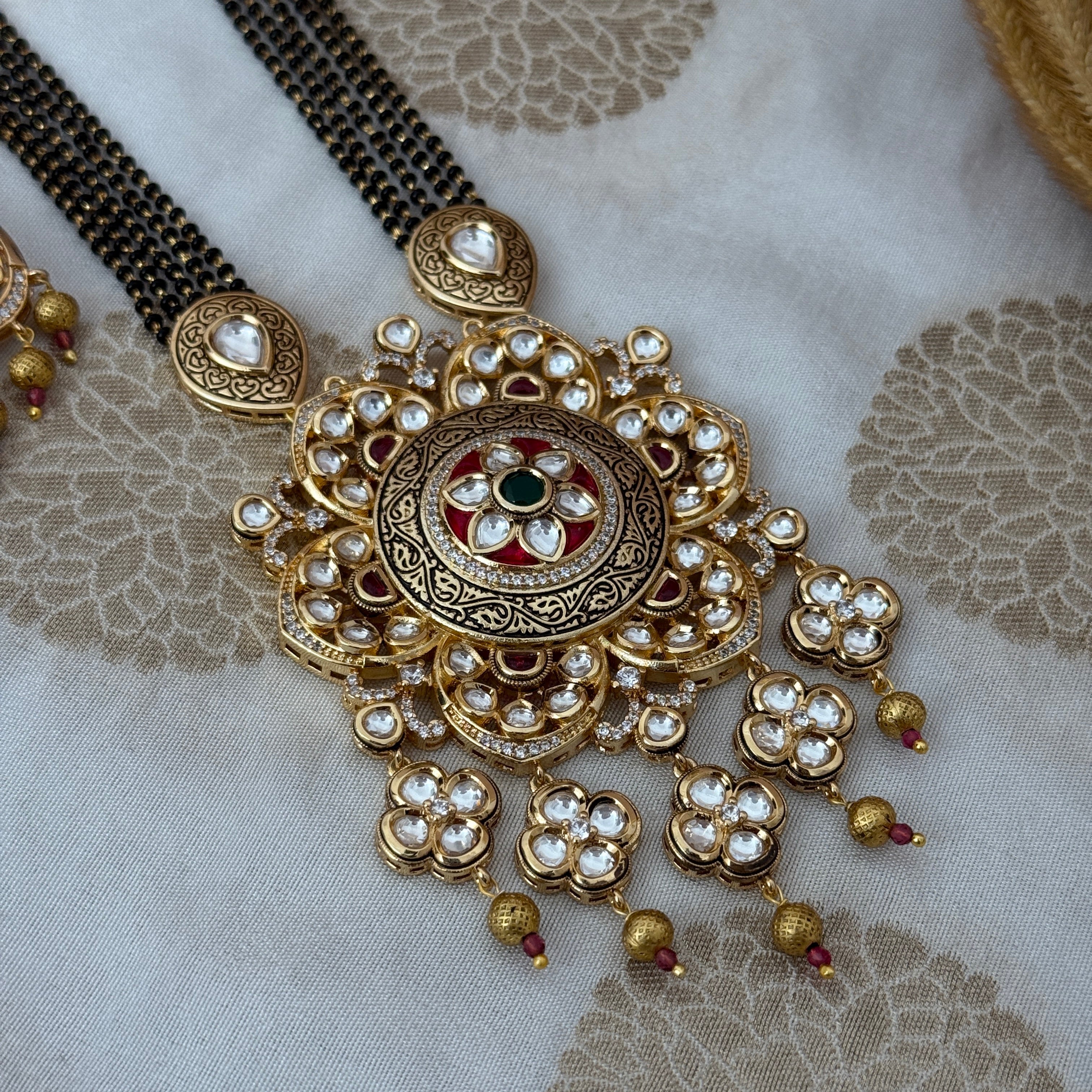 Kundan Antique Long Mangalsutra Set