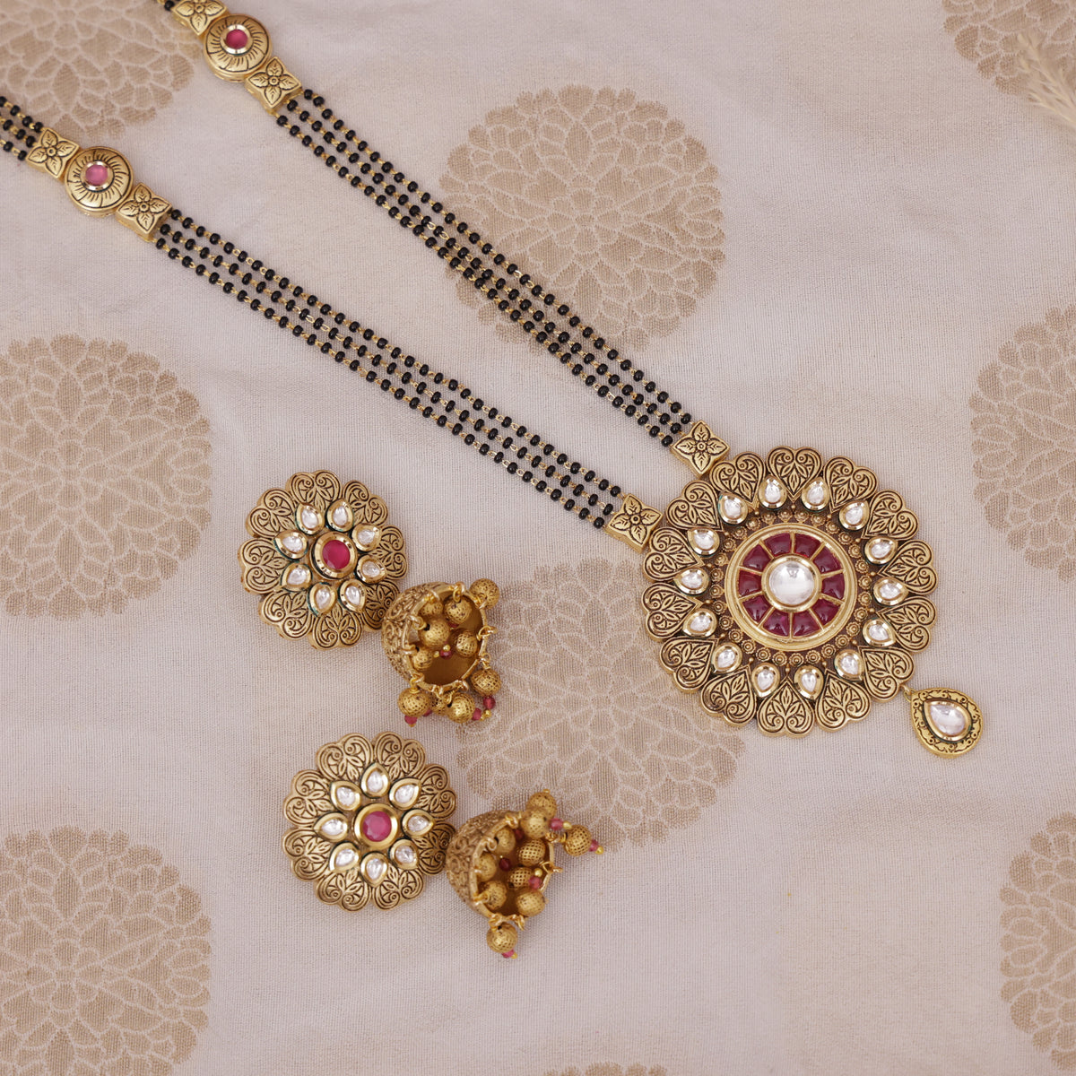 mangalsutra set with earrings jhumka