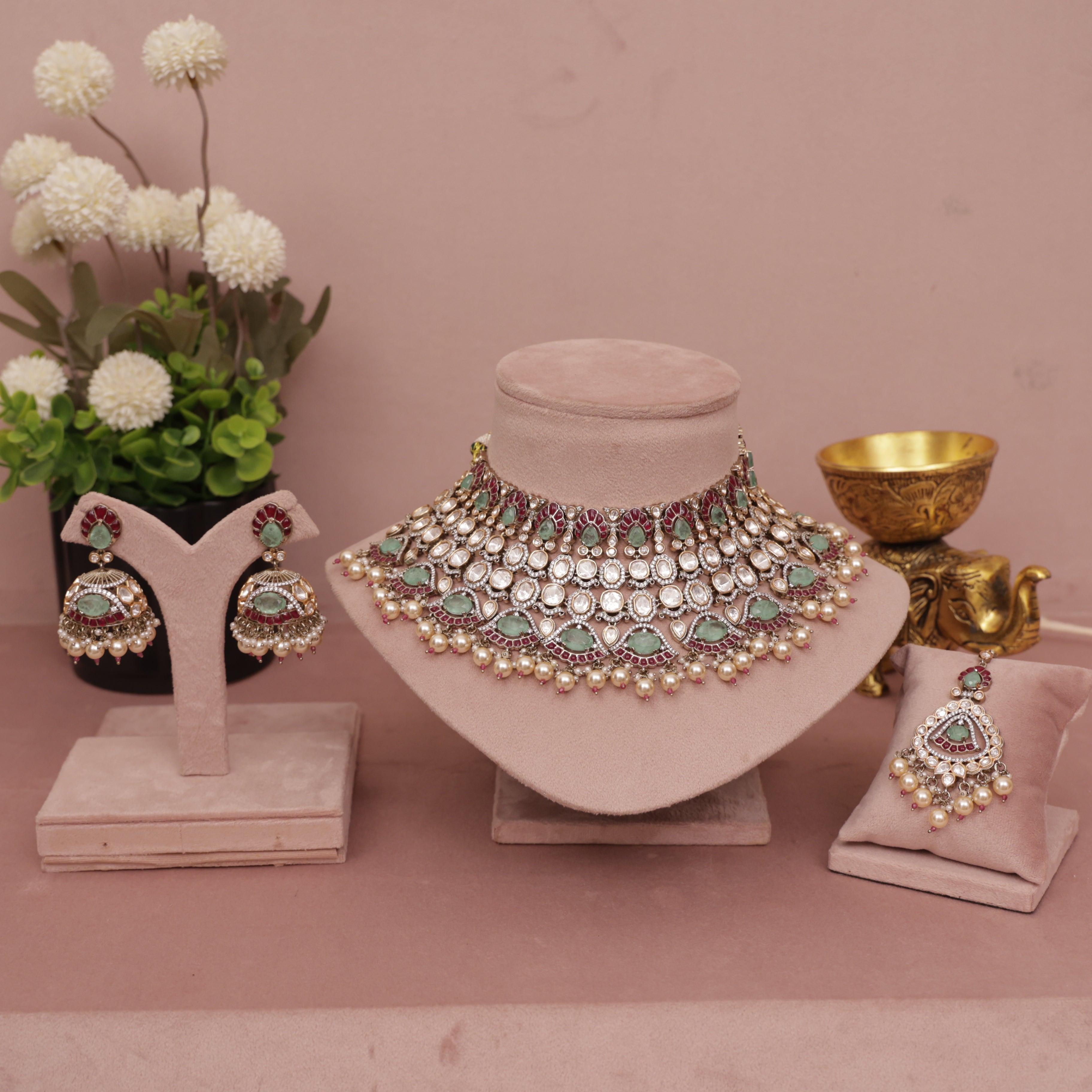 premium polki kundan bridal necklace necklace 