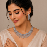 white diamond statmant necklace