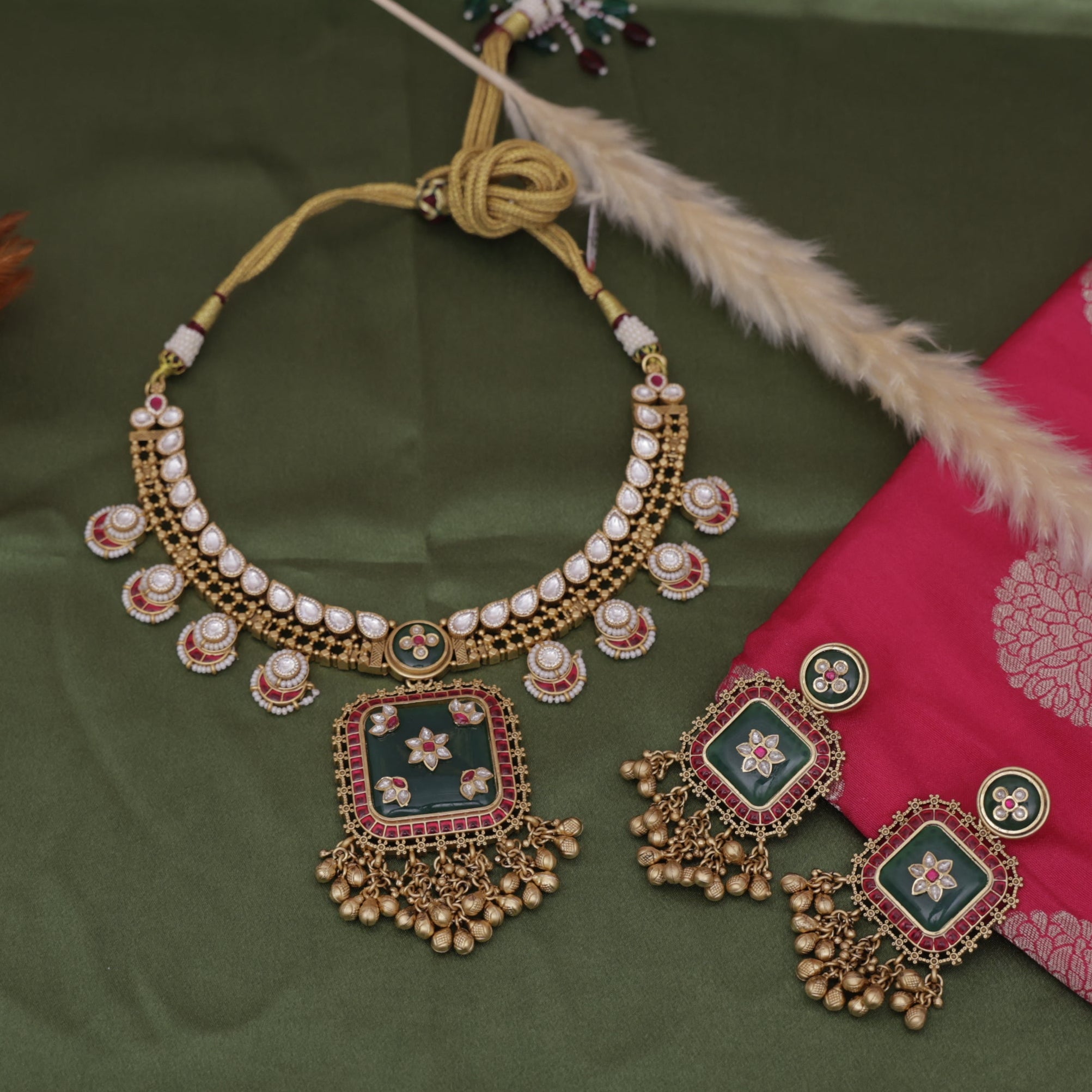 antique necklace kundan necklace for saree luxury jewellery